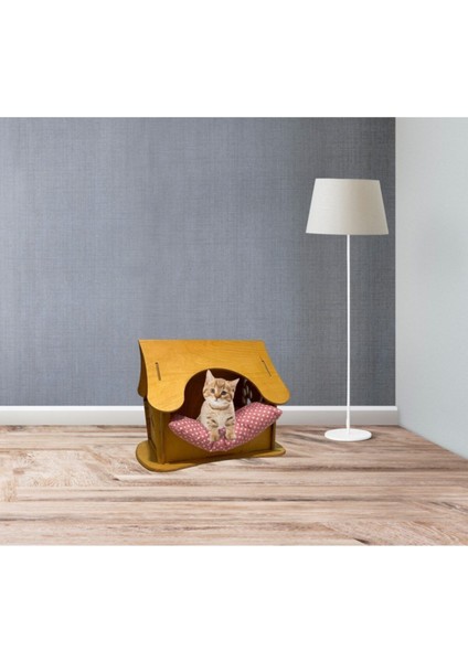 Luxury %100 Doğal Ahşap Patara Kedi Evi 1 Adet modelleri
