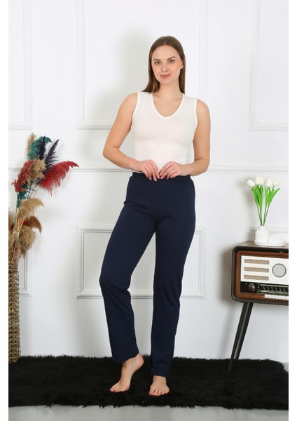 Modaserdem Kadın Pamuk Penye Tek Alt Pijama Lacivert 27514