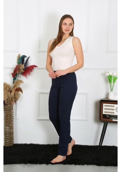 Modaserdem Kadın Pamuk Penye Tek Alt Pijama Lacivert 27514