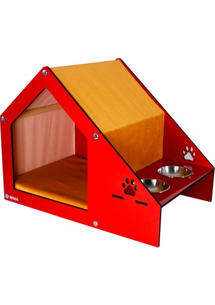 Luxury Kumaş Mama Kaplı Kırmızı Kedi Köpek Evi 1 Adet indirimleri