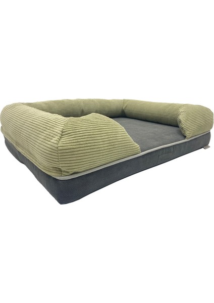 Luxury Bolster Üst Kalite Köpek Yatağı 57X 71 cm (Medium), 6,5cm Süngerli,sıvı Geçirmez Alez Kılıflı 1 Adet