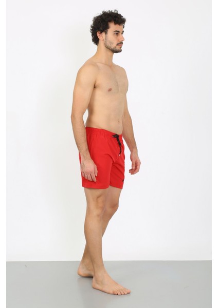 Erkek Fermuar Cepli Deniz Şortu Kırmızı 27485 modelleri
