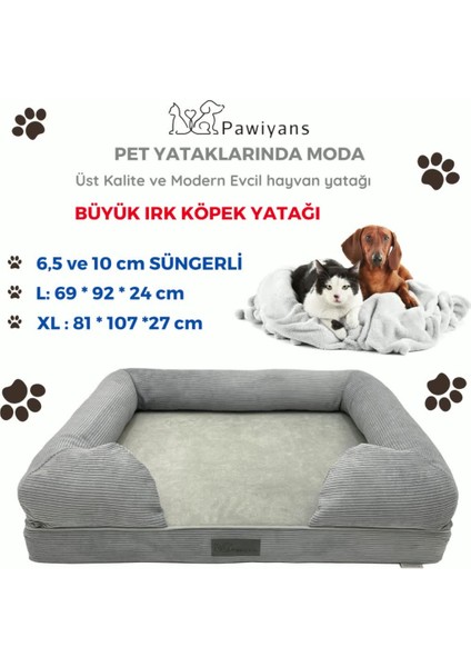 Luxury Bolster Üst Kalite Köpek Yatağı 81X107CM(X-LARGE) 10CM Süngerli,sıvı Geçirmez Alez Kılıflı 1 Adet fiyatları