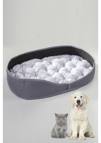 Luxury Suzi Kedi Köpek Yatağı Gri Evcil Hayvan Kedi Minderi Kedi Yuvası Evi Kulübesi 1 Adet