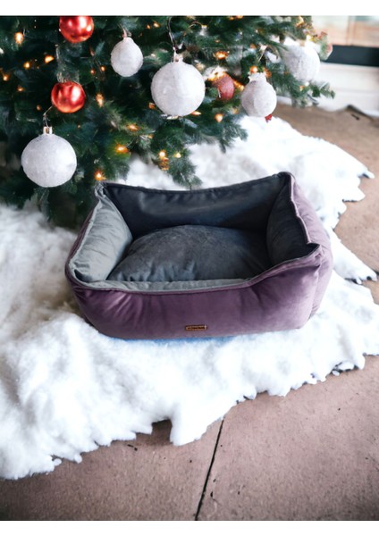 Luxury Lotus Lila Gri Kedi Köpek Yatak 1 Adet