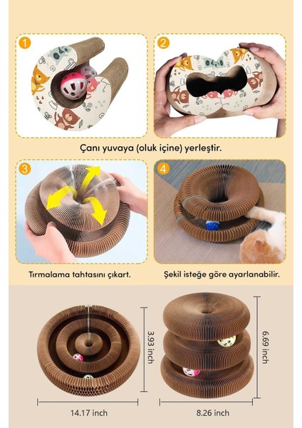 Luxury Kedi Tırmalama Oyuncağı, Sihirli Kedi Oyuncağı, Çıngıraklı Tırmalama Panosu, Kedi Oyuncağı 1 Adet indirimleri