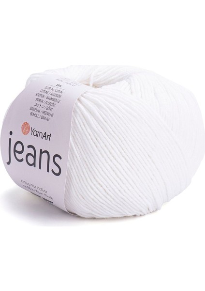 Jeans El Örgü İpi 01 Beyaz Örgü İpi