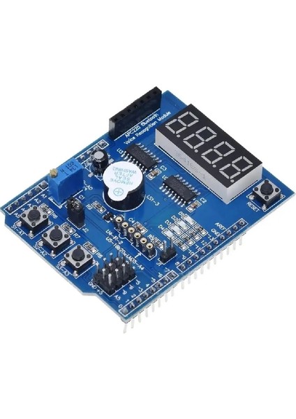 Multi Çok Fonksiyonlu Arduino Shield 7 Segment Buzer Button Pot Servo Analog DS18B20 LM35 Servo LED