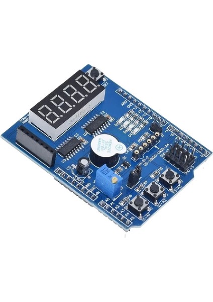 Multi Çok Fonksiyonlu Arduino Shield 7 Segment Buzer Button Pot Servo Analog DS18B20 LM35 Servo LED