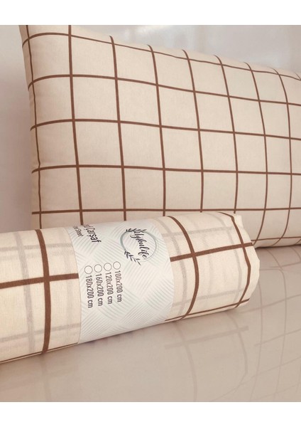 Uykulife Kahve Ekose Tek Kişilik Lastikli Çarşaf Seti 100x200 modelleri