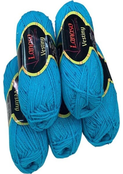 Vestiny Pullu El Örgü İpi 500 gr - Turkuaz Pullu