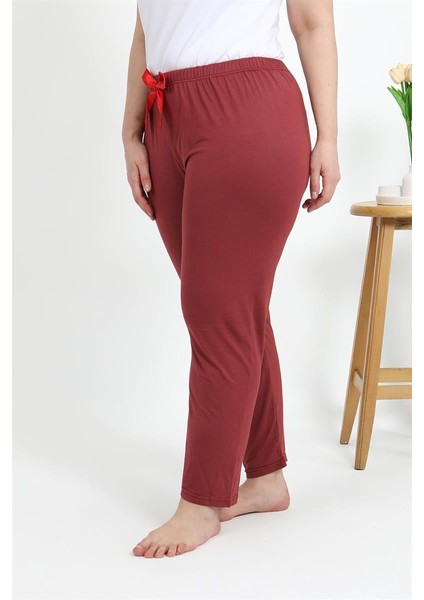 Modaserdem Kadın Pamuklu Büyük Beden Alt Pijama 27559 Yavruağzı