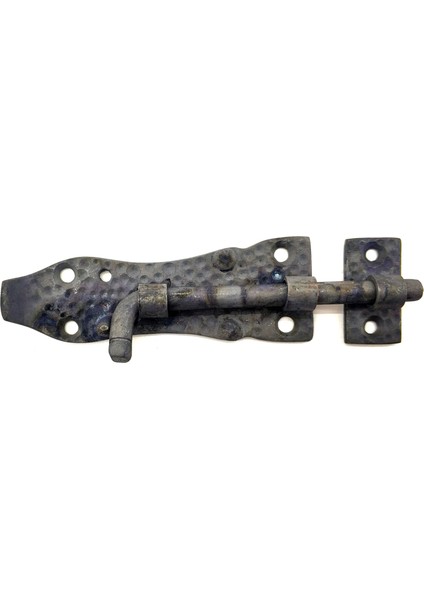 Antika Tarz Dekoratif Pirinç Dövme Kapı Sürgüsü - 7cm, Oksit