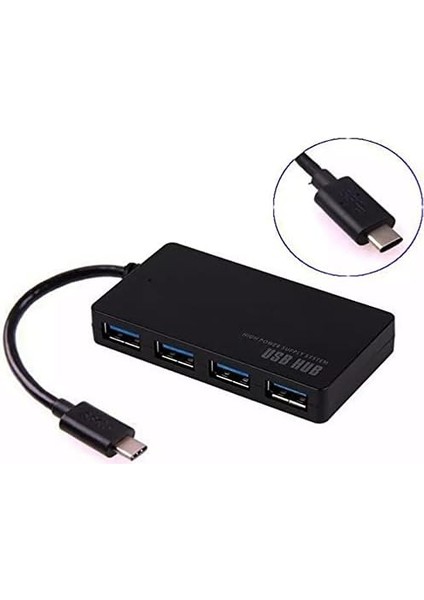 Type-C To 4 Port USB 3.0 Hub Ince Tasarım 5gbps Yüksek Hızlı Super Speed Type-C Çıkışlı USB 3.0 Girişli Çoklayıcı Çoğaltıcı Çevirici Adaptör