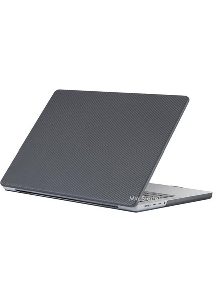 Macbook Air M1 Kılıf 13 Inç Karbon Fiber (Touchıd'li M1 Air) A2337 A2179 A1932 ile Uyumlu Siyah