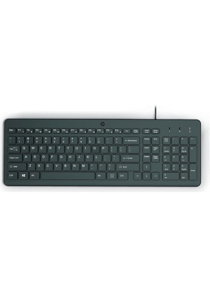 Sayısal Tuş Takımlı 150 Kablolu Klavye - Sessiz Dokunuşlu Chiclet Klavye - Ergonomik, Rahat - USB Tak ve Bağlantı, LED Göstergeleri (664R5AA, Siyah)