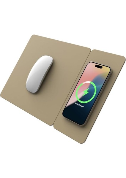 Hands3 Splıt Çıkarılabilir Fare Altlığı, 15 W, iPhone Xs Max/xr/x/xs/8/8 Plus/se2 2020, Samsung Galaxy S10/S9/S8 Plus Note 9/8, Airpods Pro/2 ve 1 (Krem Latte) Için