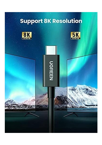 Thunderbolt 4.0 40GBPS 100W 8k Data Görüntü Kablosu 80CM