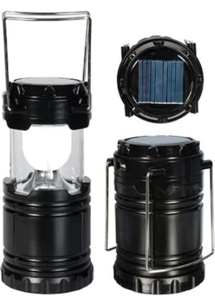Solar Şarjlı Güneş Enerjili Fan Kamp Feneri Güneş Paneli Kamp Şarjlı Işıldak Usb Şarj