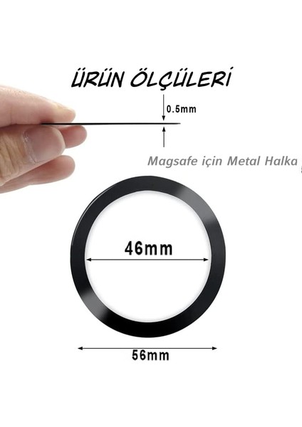 Power Metal Magsafe Halka Yüzük Ring iPhone 8 ve Üstü Model ile Uyumlu Gümüş Lvrng