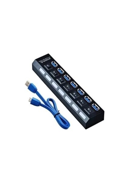 7 Port USB 3.0 ve USB 2.0 Hub Anahtarlı Çoklayıcı Çoğaltıcı Switch 5258