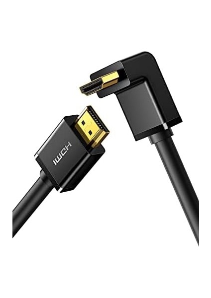 HDMI 90 Derece Kablo, 2 Metre, Siyah