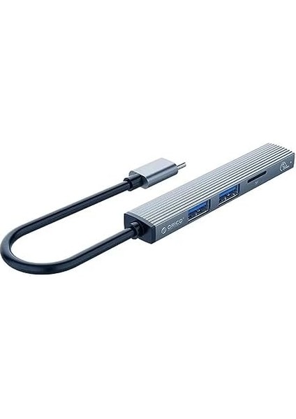 Type-C To 3 Portlu USB 3.0 Çoklayıcı Tf Micro Sd Kart Okuyucu Hub