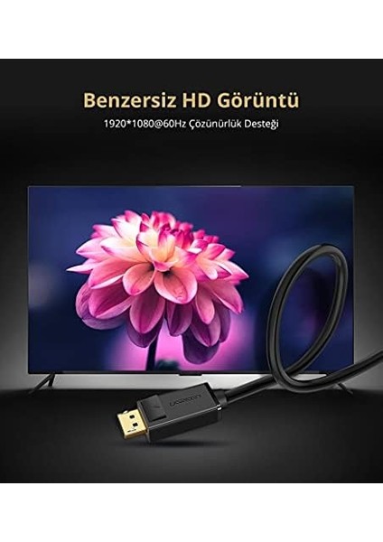 Displayport To VGA Görüntü Aktarma Kablosu 1.5 Metre