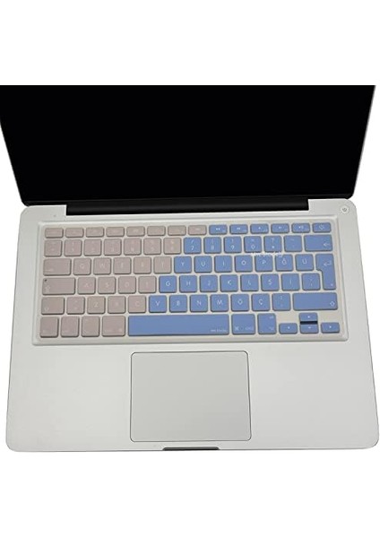 Macbook Air Pro Klavye Koruyucu (Türkçe Q) R.powder (Eski USB Li Model 2008/2017 Yılı) ile Uyumlu R.powder Mavi Pembe