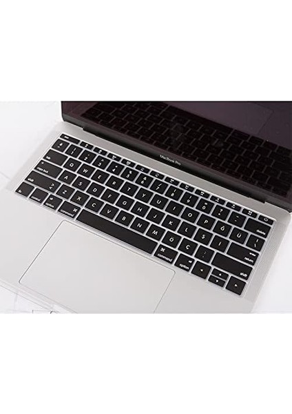 Laptop Macbook Pro Kılıf Klavye Koruyucu (Us To Tr) 13INÇ A1708-12INÇ A1534 ile Uyumlu Siyah