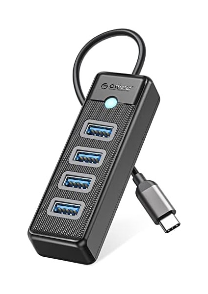 Type-C To 4 Portlu Usb3.0 5gbps USB Bağlantı Noktası Çoklayıcı Hub, 15CM, Siyah, PW4U-C3-015-BK