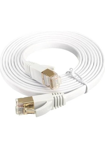 Cat7 Ethernet RJ45 Modem Internet Kablosu 10GBPS 600MHZ Flat Kablo 15 Metre 4964