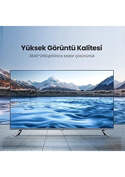 4K Yüksek Hızlı Ethernet ve HDMI Kablosu 75 cm