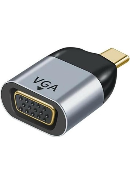 Type - C To VGA Çevirici Adaptör macbook Uyumlu VGA Adatör ve Notebok Uyumlu VGA Çevirici USB C To VGA Adaptör S1723