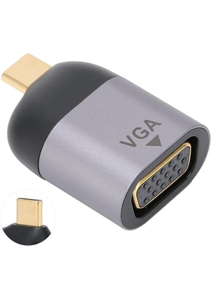 Type - C To VGA Çevirici Adaptör macbook Uyumlu VGA Adatör ve Notebok Uyumlu VGA Çevirici USB C To VGA Adaptör S1723