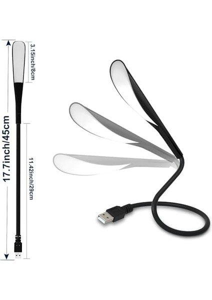USB Lamba, Kısılabilir USB Işık, 2,8W Esnek Klavye Işığı, Pc Bilgisayar Için, 14 LED Inci, 3 Kademeli Ayarlanabilir Parlaklık, Açma/kapama Dokunmatik Şalteri, D10 USB LED (Siyah)