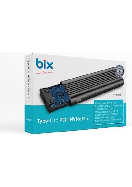 BX05HD Aluminyum Kasa Type-C 3.1 Gen2 To Pcıe Nvme M.2 SSD Disk Kutusu 2230 /2242 / 2260 / 2280 Ssd'ler ile Uyumlu