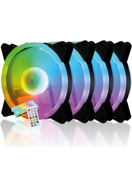 Colorwind 4X12CM 1200RPM Argb Fan + Argb Kontrol ve Kumandalı Fan Kiti (DKCKARGB07)