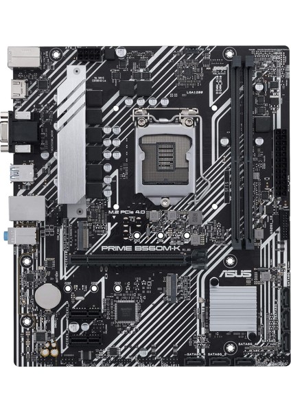 Prime B560M-K Intel B560 LGA1200 Ddr4 4800 Hdmı VGA 2x M2 Usb3.2 Aura Rgb Matx Asus 5x Protection Iıı, Armoury Crate, Aı Suite 3 Anakart
