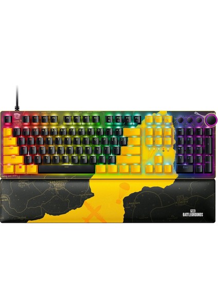 Huntsman V2 Optical Gaming Keyboard: Fastest Clicky Optical Switches W/quick Keystrokes & 8000Hz Polling Rate - Doubleshot Pbt Keycaps - Dedicated Media Keys & Dial - Pubg: Battleground Edition