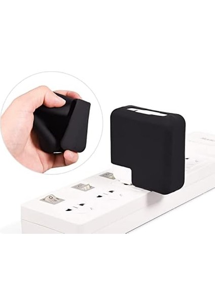 Type-C Şarj Aleti Silikon Kılıfı Macbook Pro Air Magsafe 1-2 60W Type-C 61W-65W-67W Uyumlu Siyah