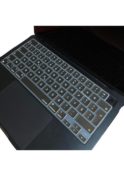 F Klavye Macbook Air-Pro M1-M2-M3 Daktilotip (Touchbarsız) A2681 A3113 A2941 A3114 A2442 A2779 A2992 A2918 A2485 A2780 A2991 ile Uyumlu Siyah
