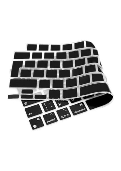 Rusça Klavye Macbook Air-Pro Koruyucu (Touchbarsız) A2681 A3113, A2941 A3114, A2442 A2779 A2992 A2918, A2485 A2780 A2991 ile Uyumlu Siyah