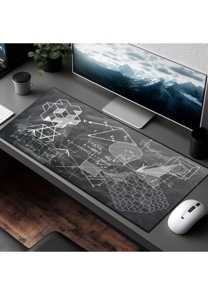 Gamer Gaming Mause Pad Xxxl 40X90CM Prizma,rulet,dolar,süper Kahramanlar,game Over Baskılı (Geometri)