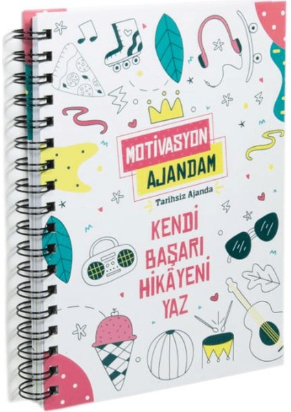 Motivasyon Ajandam, Kendi Başarı Hikayeni Yaz (300’DEN Fazla Emoji Çıkartmalı) Kod:03