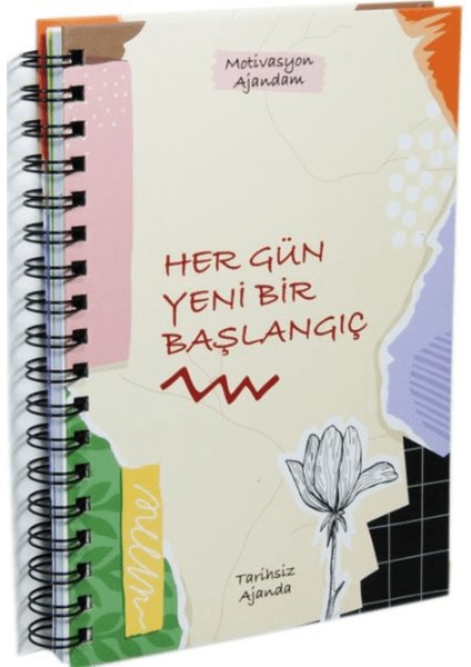 Motivasyon Ajandam, Her Gün Yeni Bir Başlangıç (300’DEN Fazla Emoji Çıkartmalı) Kod:05