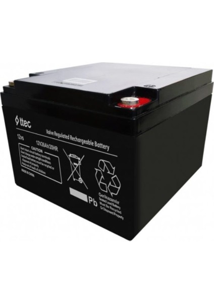 Ttec 12V 26AH Base Bakımsız Kuru Akü-Üretim Yılı 2024