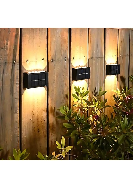 Güneş Enerjili Aplik Solar Aydınlatma Çift Yönlü 5x2 Ledli Gün Işığı