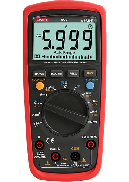 UT139E True Rms Dijital Multimetre Arkadan Aydınlatmalı