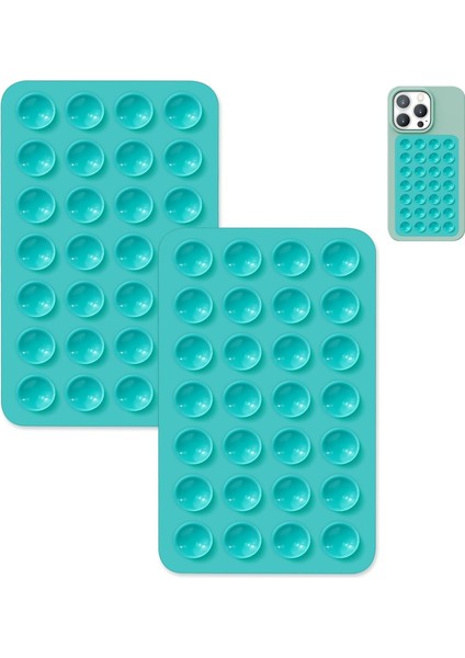 2 Paket Vakumlu Telefon Kılıfı Tutucu Çift Taraflı, iPhone ve Android Için Silikon Yapışkan Telefon Standı, Selfieler ve Videolar Için Eller Serbest Güçlü Kavrama Tutucu (Yurt Dışından)